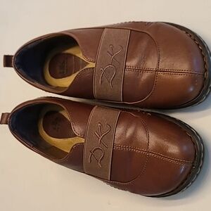 DK Dr Kao Women's Air Clog Shoes Brown Leather Shoes With Arch Support 37.5 US 7